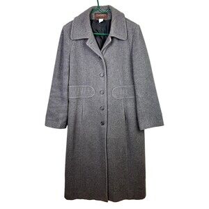 Chadwick's Collection Vintage Wool and Cashmere Coat Long Overcoat Grey Women 12